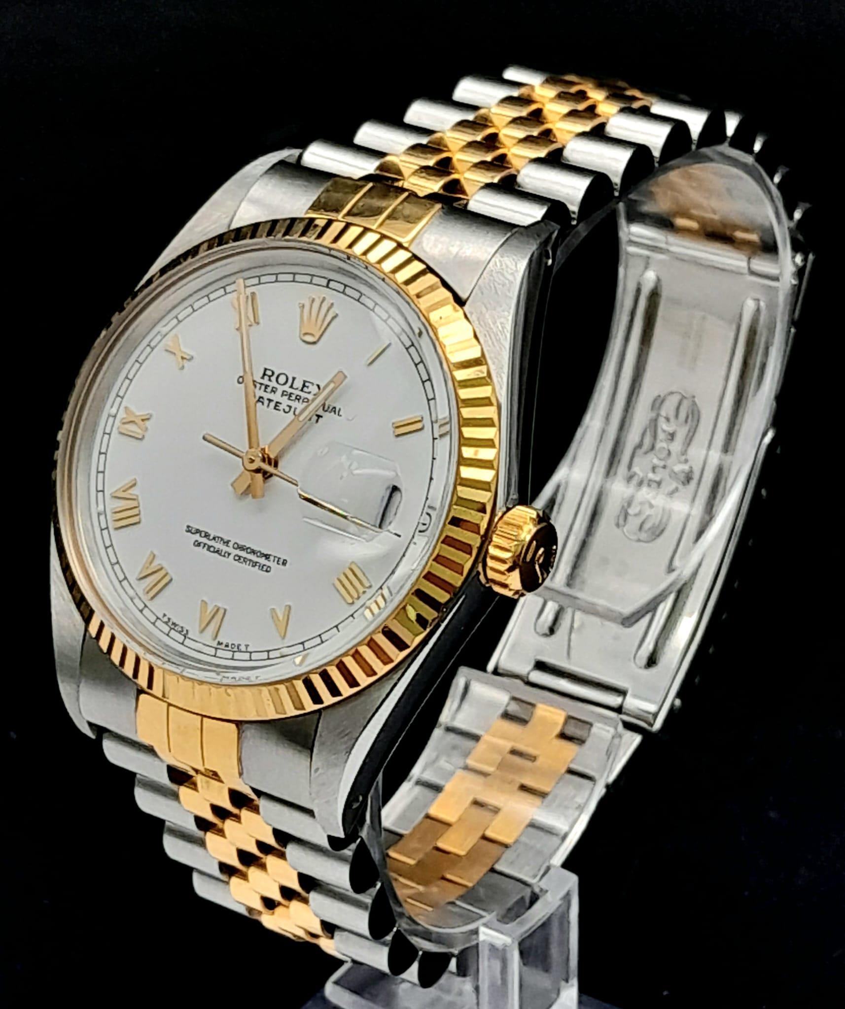 A Bi-Metal Rolex Oyster Perpetual Datejust Gents Watch. Gold and stainless steel bracelet and case - - Image 2 of 12