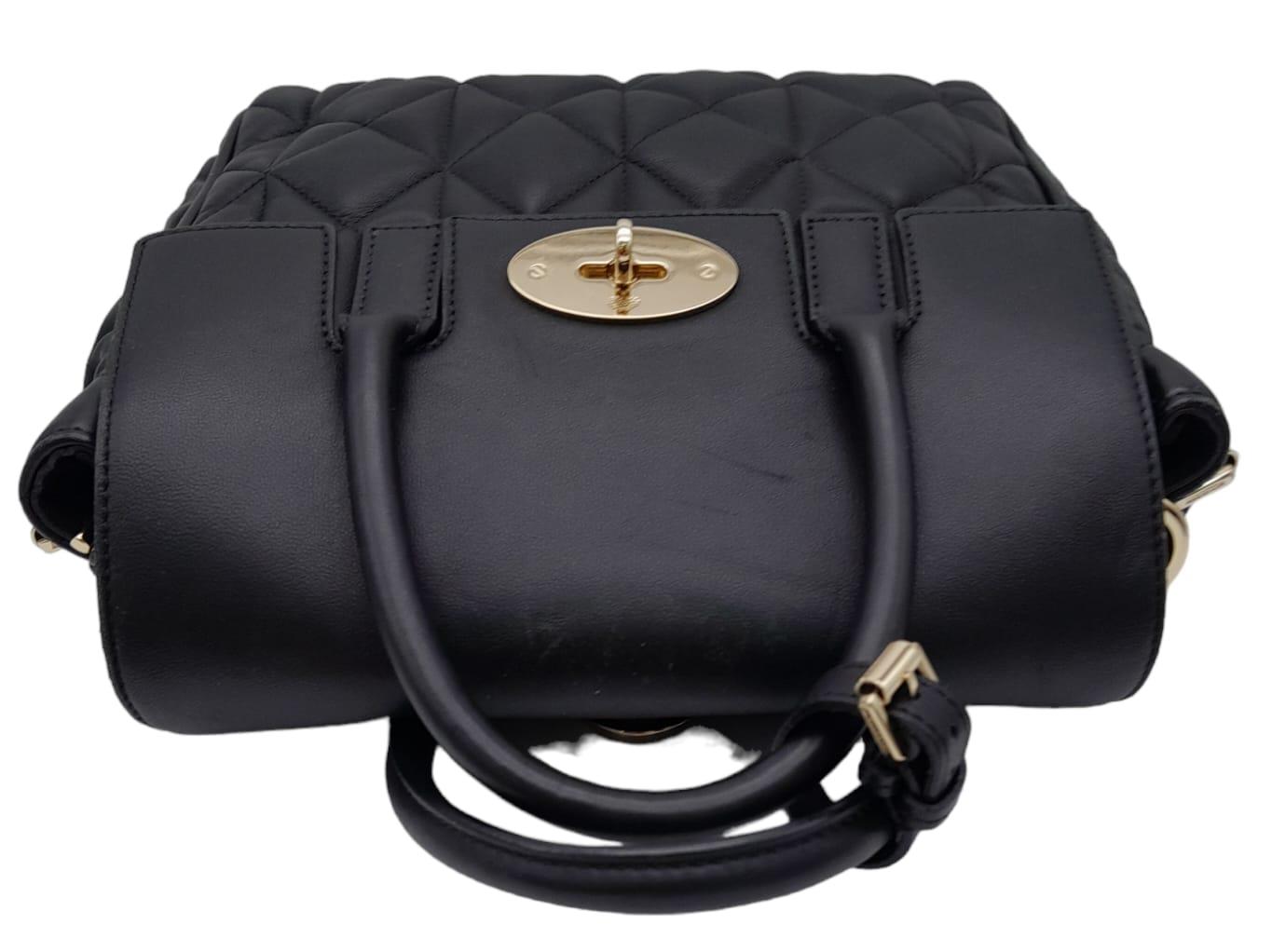 Mulberry Black Quilted Leather Cara Delevingne Convertible Bag. Versatile in design, it comes with - Image 6 of 11