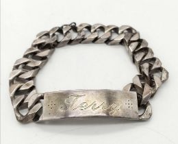 A Vintage Sterling Silver Chunky Identity Bracelet. If your name is Terry, it's your lucky day. 79.
