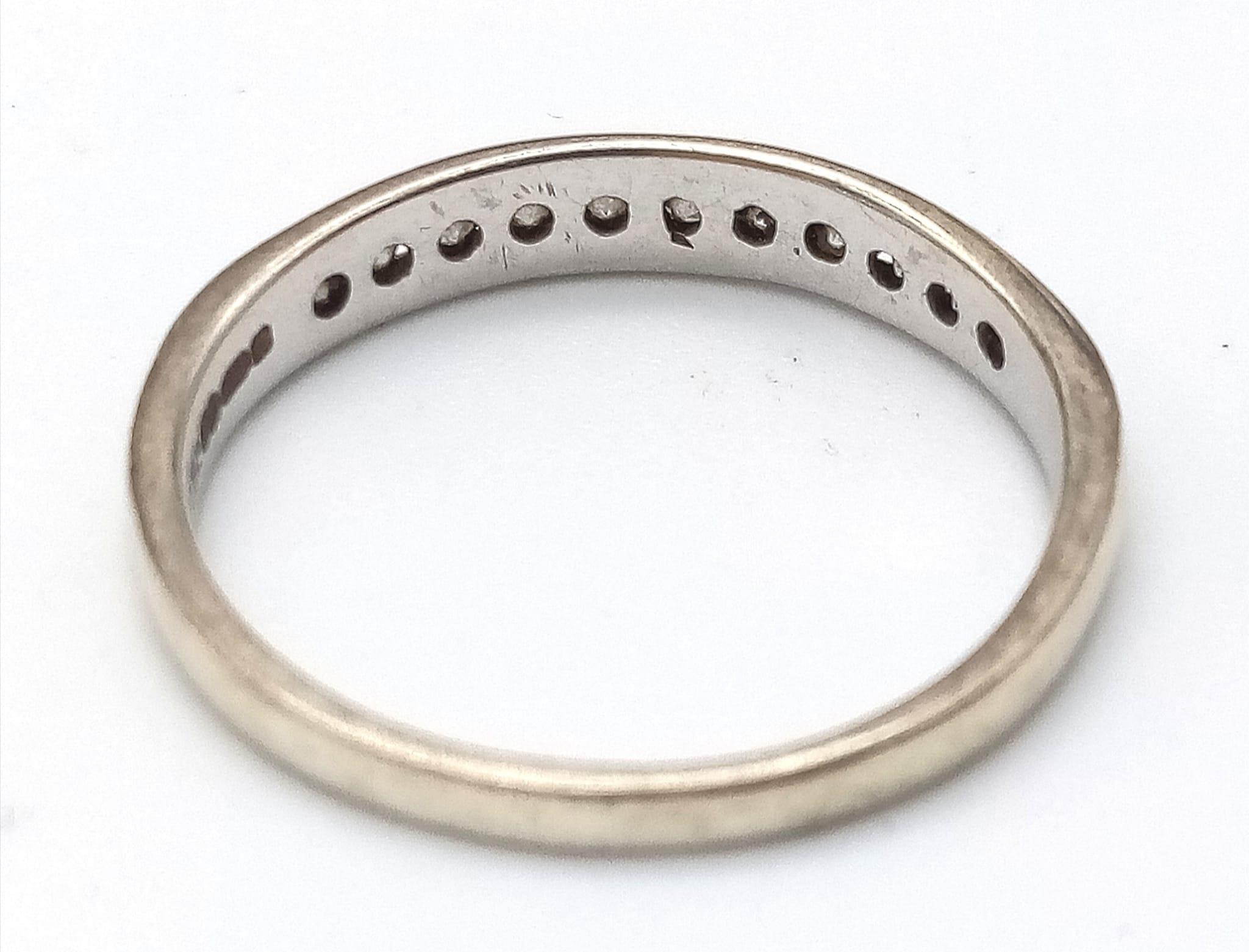 A 9K White Gold Diamond Half Eternity Ring. Size N. 1.7g total weight. Ref: 14491 - Image 3 of 5