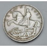 A 1935 George V Rocking Horse Crown Silver Coin. Please see photos for conditions.