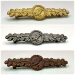 WW2 German Fallschirmjäger (Paratroopers) Combat Clasp Set. Maker Assmann.