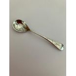 Antique SILVER SALT SPOON with clear hallmark for Joseph Gloster,Birmingham 1897. Decent size of 8