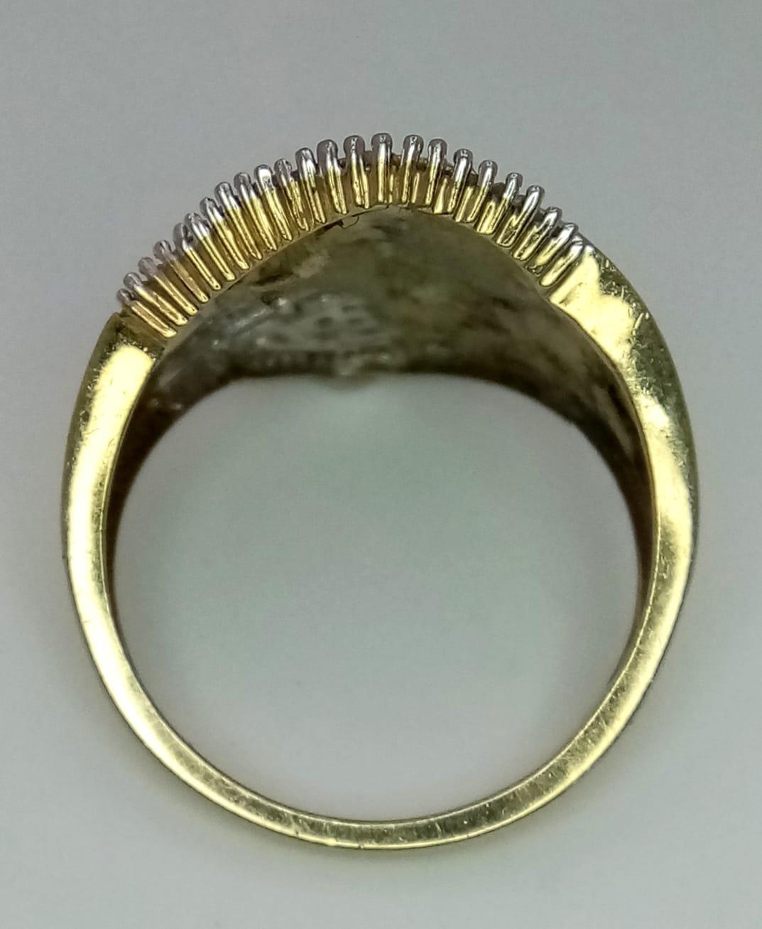 9kt Yellow Gold Fancy Diamond Ring. 1.10ctw Diamond. WEIGHT: 4.8g Size R/S - Image 3 of 4