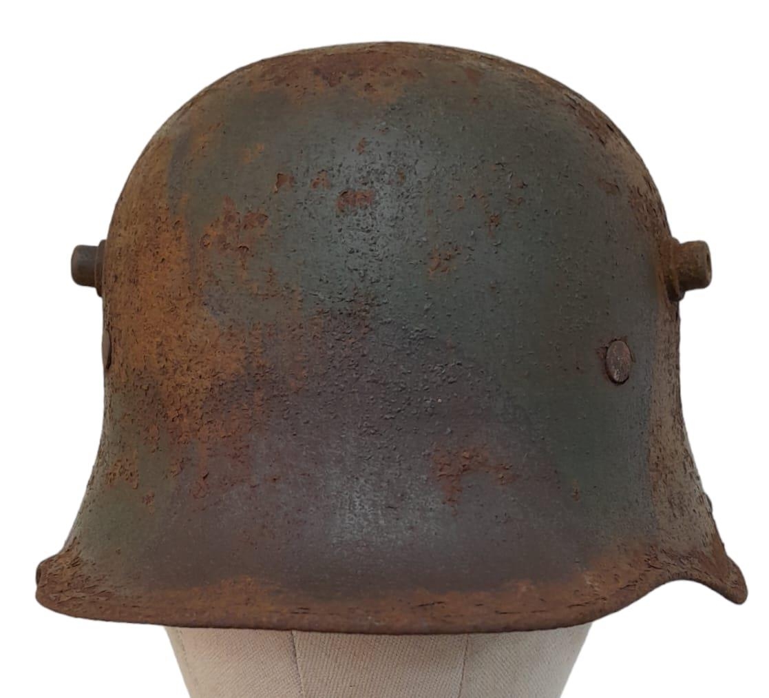 WW1 Imperial German M17 Camouflage Helmet with Liner. - Image 4 of 5