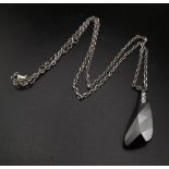 A silver with smoky quartz necklace. Total weight 6.82 grams. Total length 45 cm.