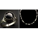 Collection of Sterling Silver Jewellery. Featuring a Black & White crystal beaded 925 necklace (36cm