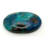 A very rare, large (43.2 carats) SHATTUCKTITE oval cabochon, with vivid blue colouration, from