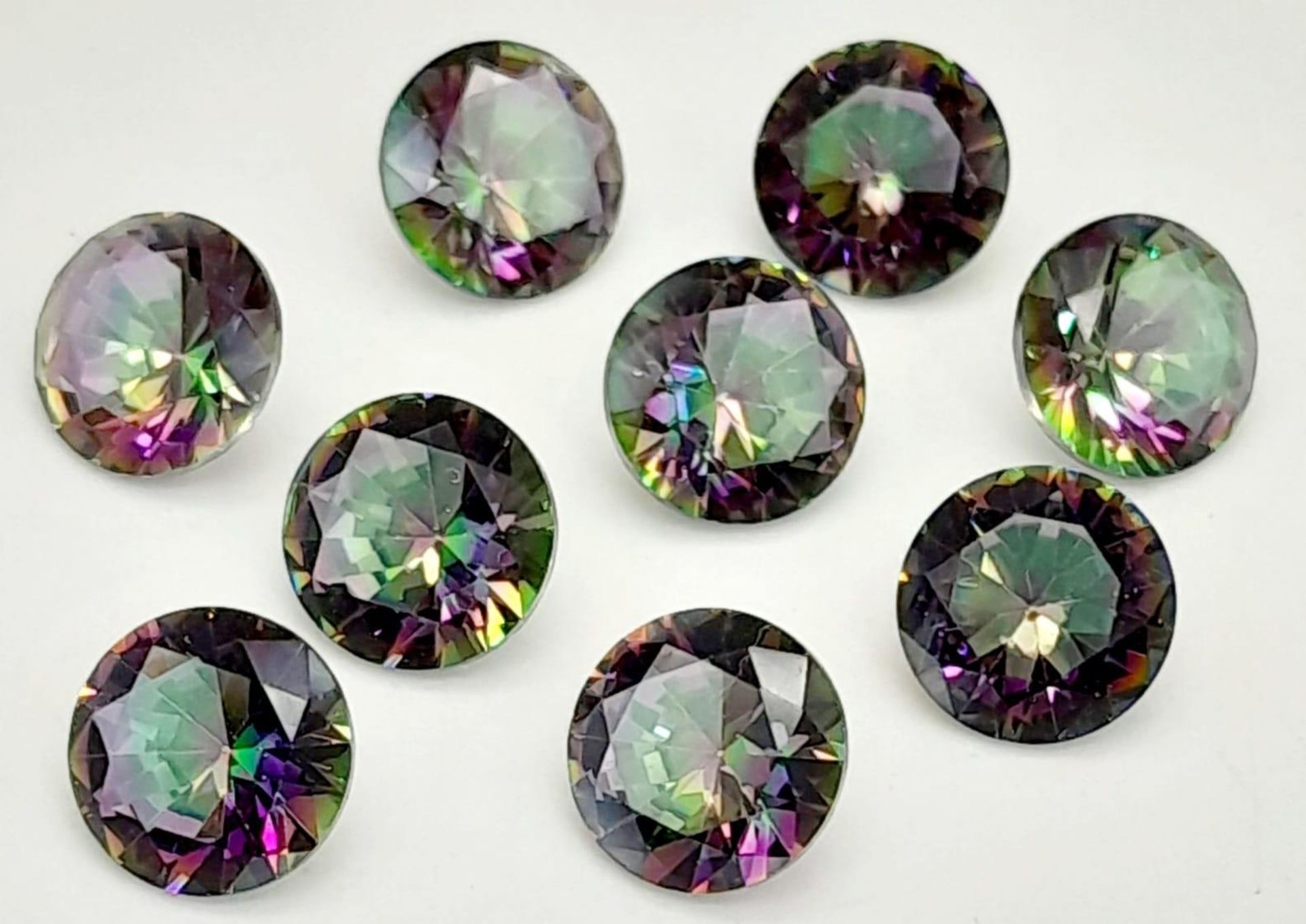 A lot of 13.45CT Faceted Mystic Quartz. Round Shapes. - Bild 2 aus 3