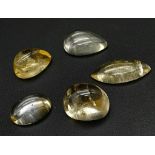 A 19.25ct Citrine Gemstone Cabochons Lot of 5 Pieces.