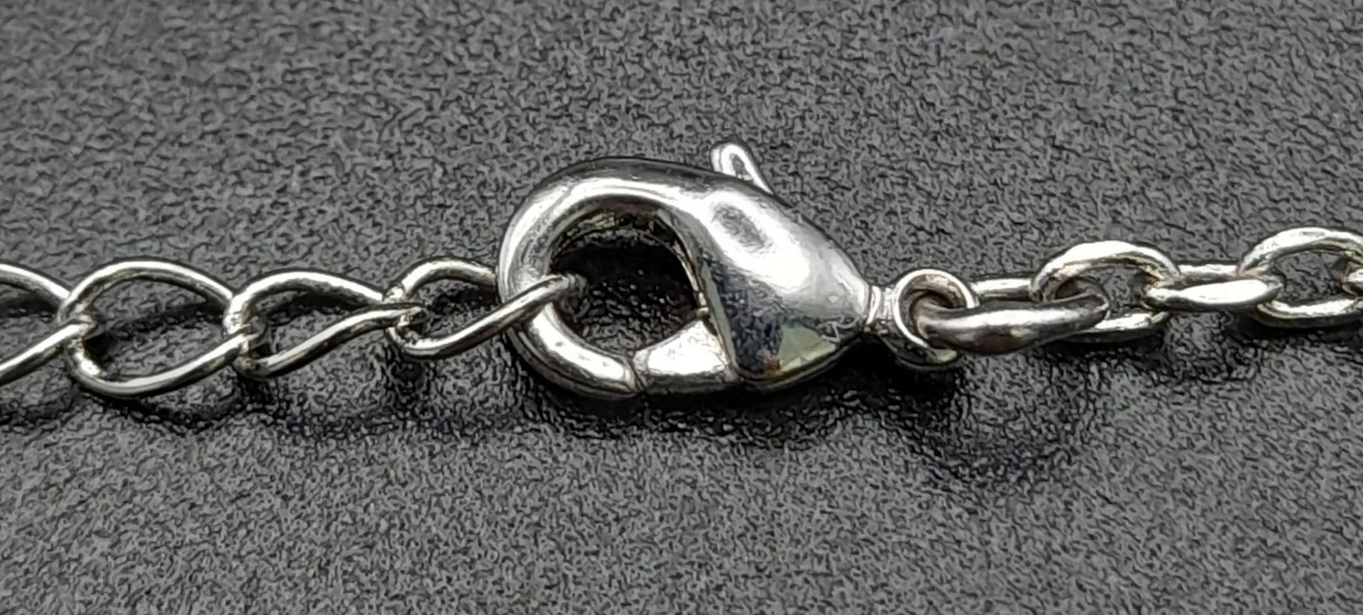 A silver with smoky quartz necklace. Total weight 6.82 grams. Total length 45 cm. - Bild 6 aus 6