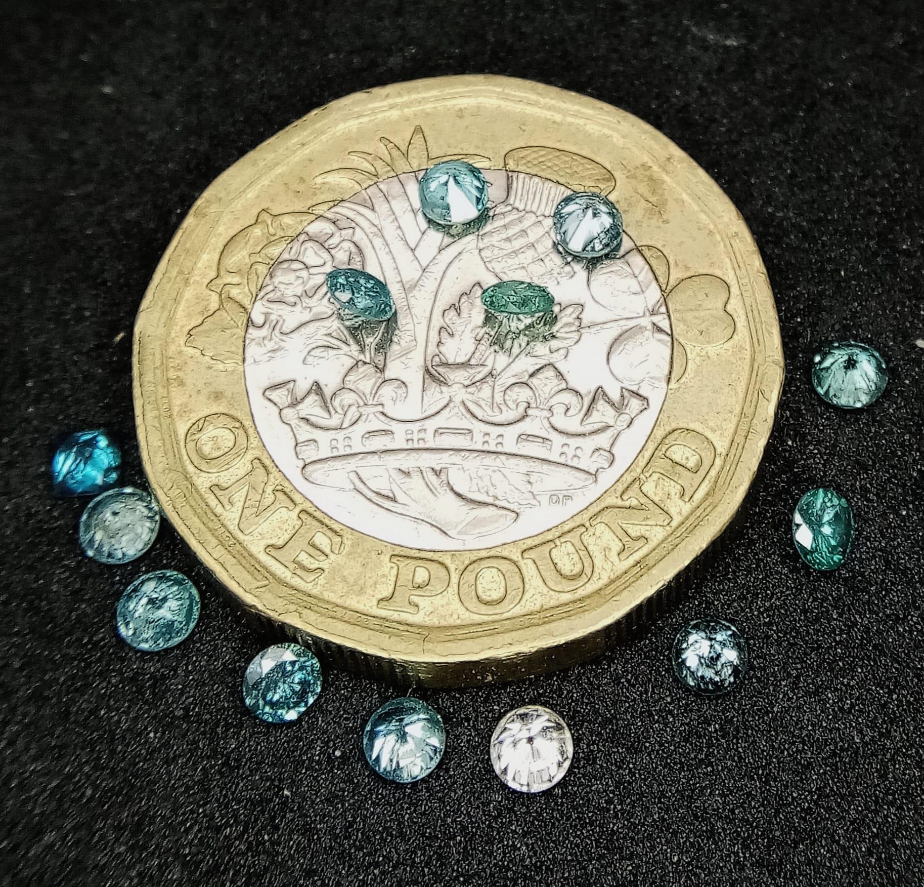 A 1.06ctw Parcel of Fancy Blue Diamonds. - Image 2 of 2