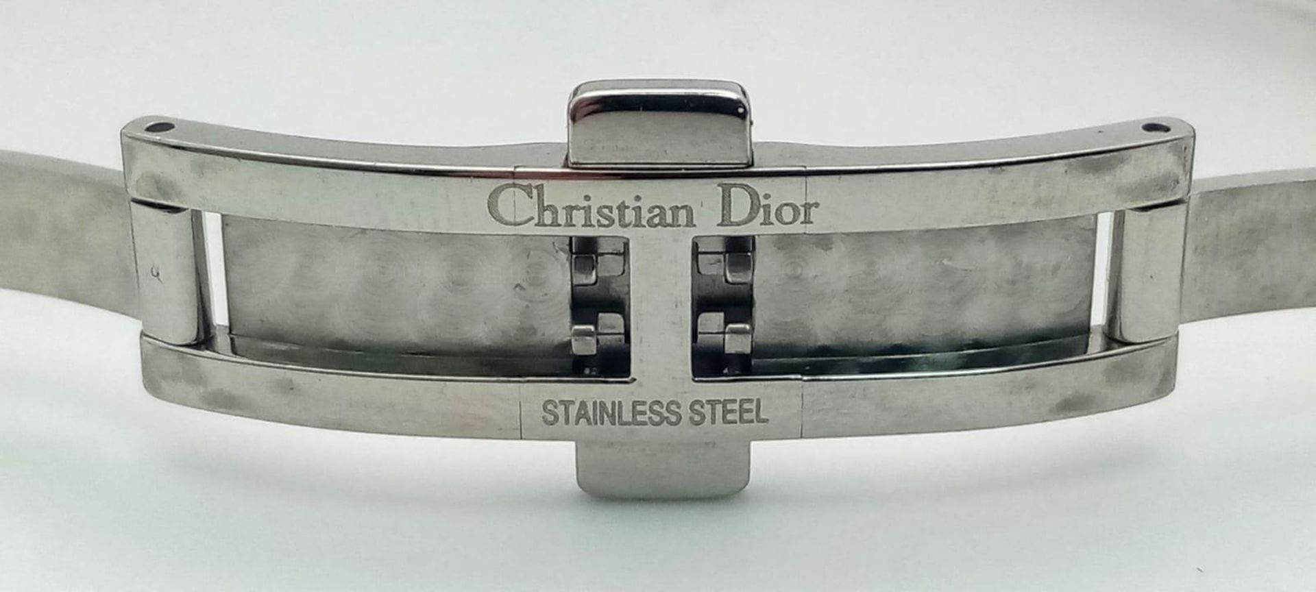 A Designer Christian Dior Quartz Ladies Watch. Stainless steel bracelet and case - 23mm. White dial. - Image 8 of 10