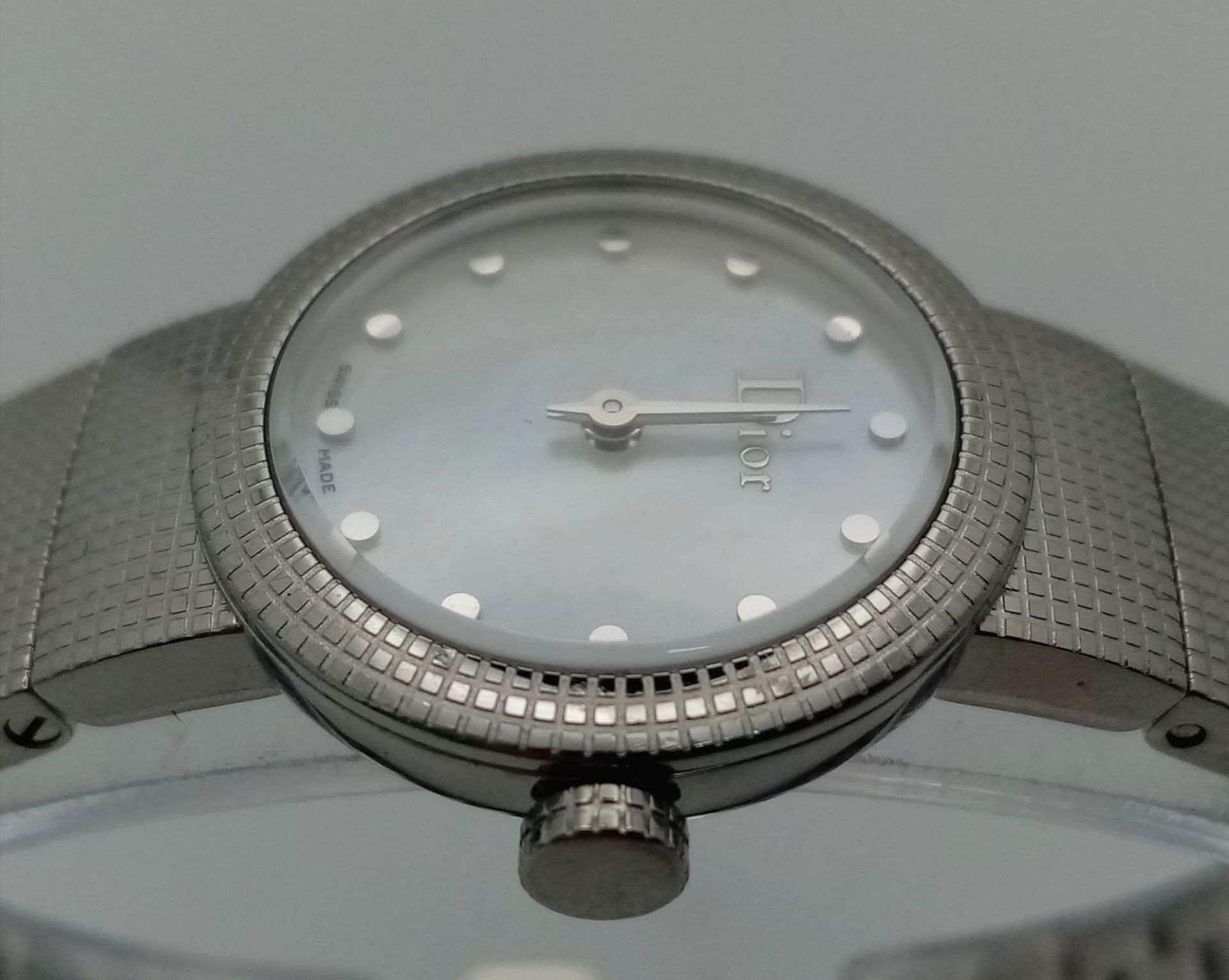 A Designer Christian Dior Quartz Ladies Watch. Stainless steel bracelet and case - 23mm. White dial. - Image 6 of 10