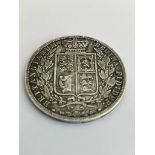 Queen Victoria SILVER HALF CROWN 1881 in fine condition. Please note Downgraded from extra fine/