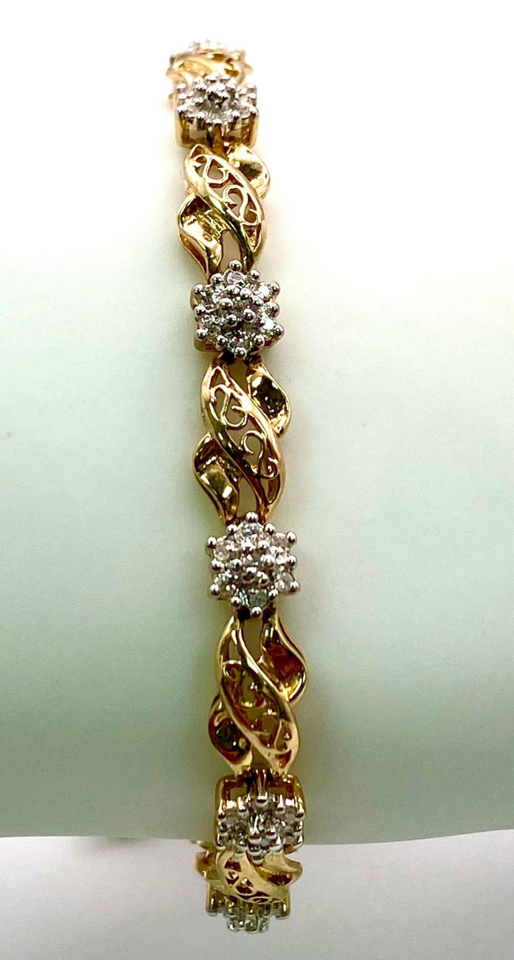 9K Yellow Gold Diamond, 0.65CT, Set Bracelet. Length: 18cm Weight: 9.7g SC-3067 - Image 8 of 9