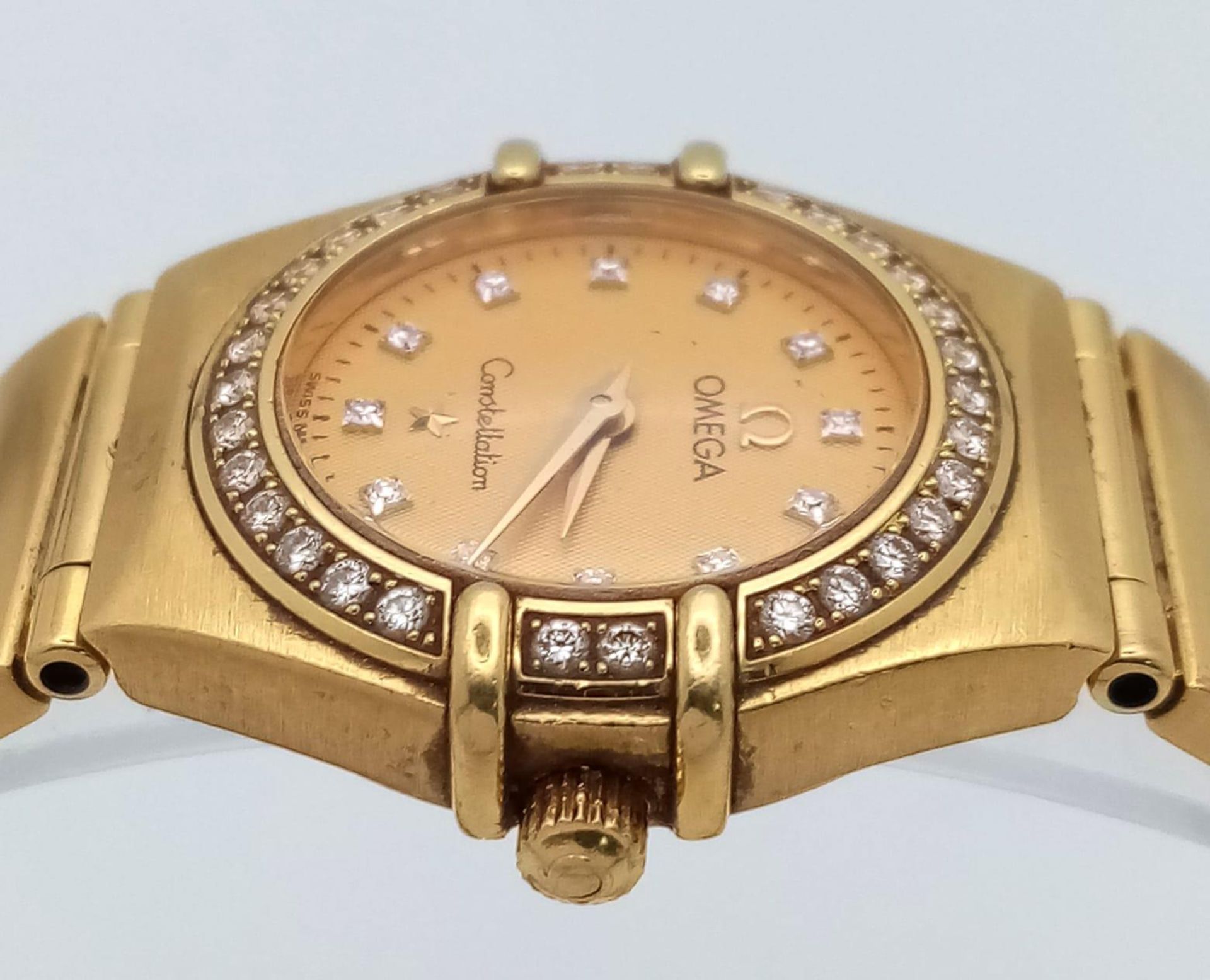 An Omega 18K Yellow Gold Constellation Ladies Watch. 18K gold bracelet and case - 23mm. Gold tone - Bild 7 aus 15