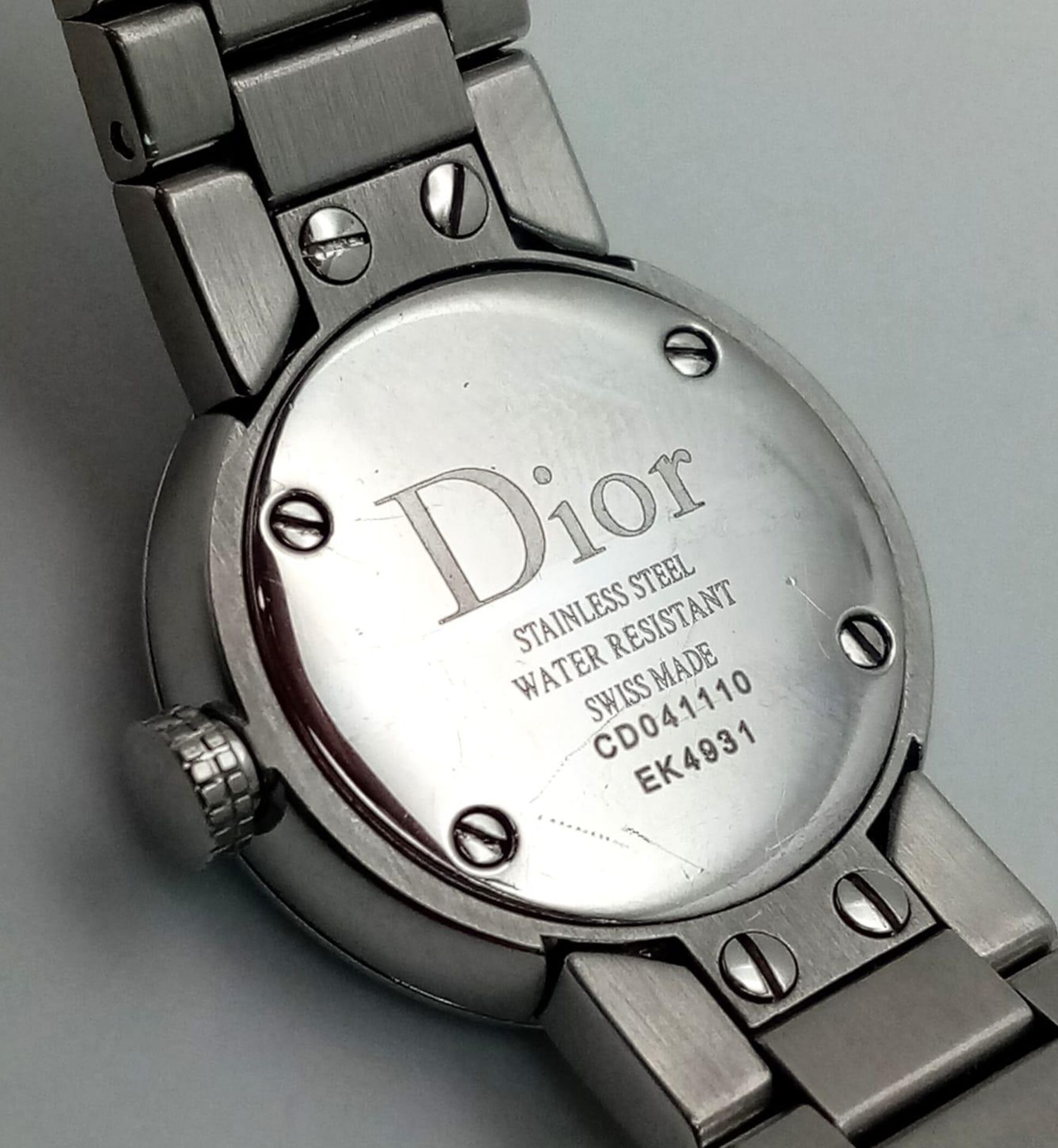 A Designer Christian Dior Quartz Ladies Watch. Stainless steel bracelet and case - 23mm. White dial. - Image 7 of 10