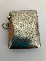 Antique SILVER VESTA with clear hallmark for Horace Woodward, Birmingham 1907. Exceptional