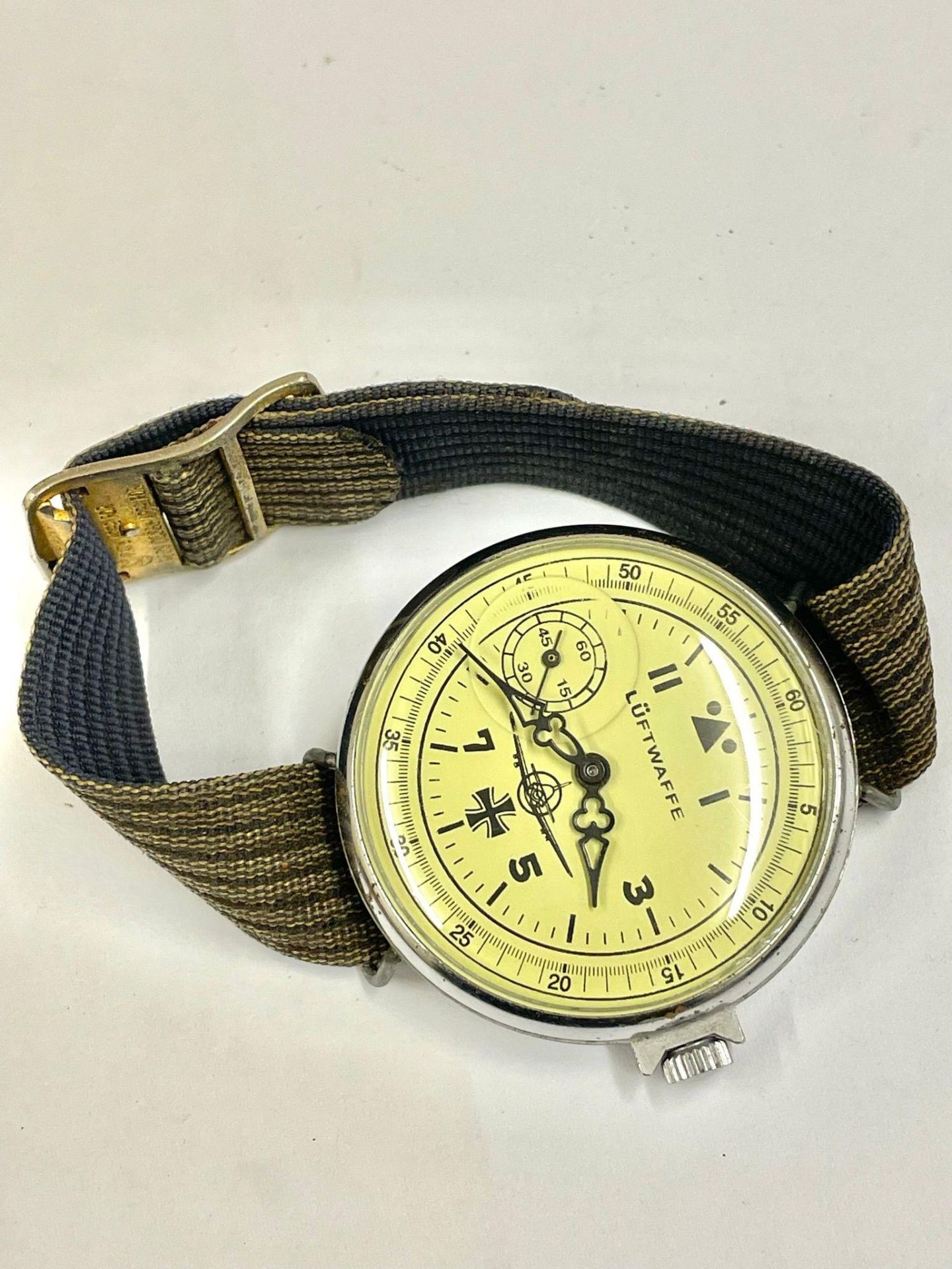 Vintage gents Luftwaffe style watch , customised dial Working - Image 4 of 9