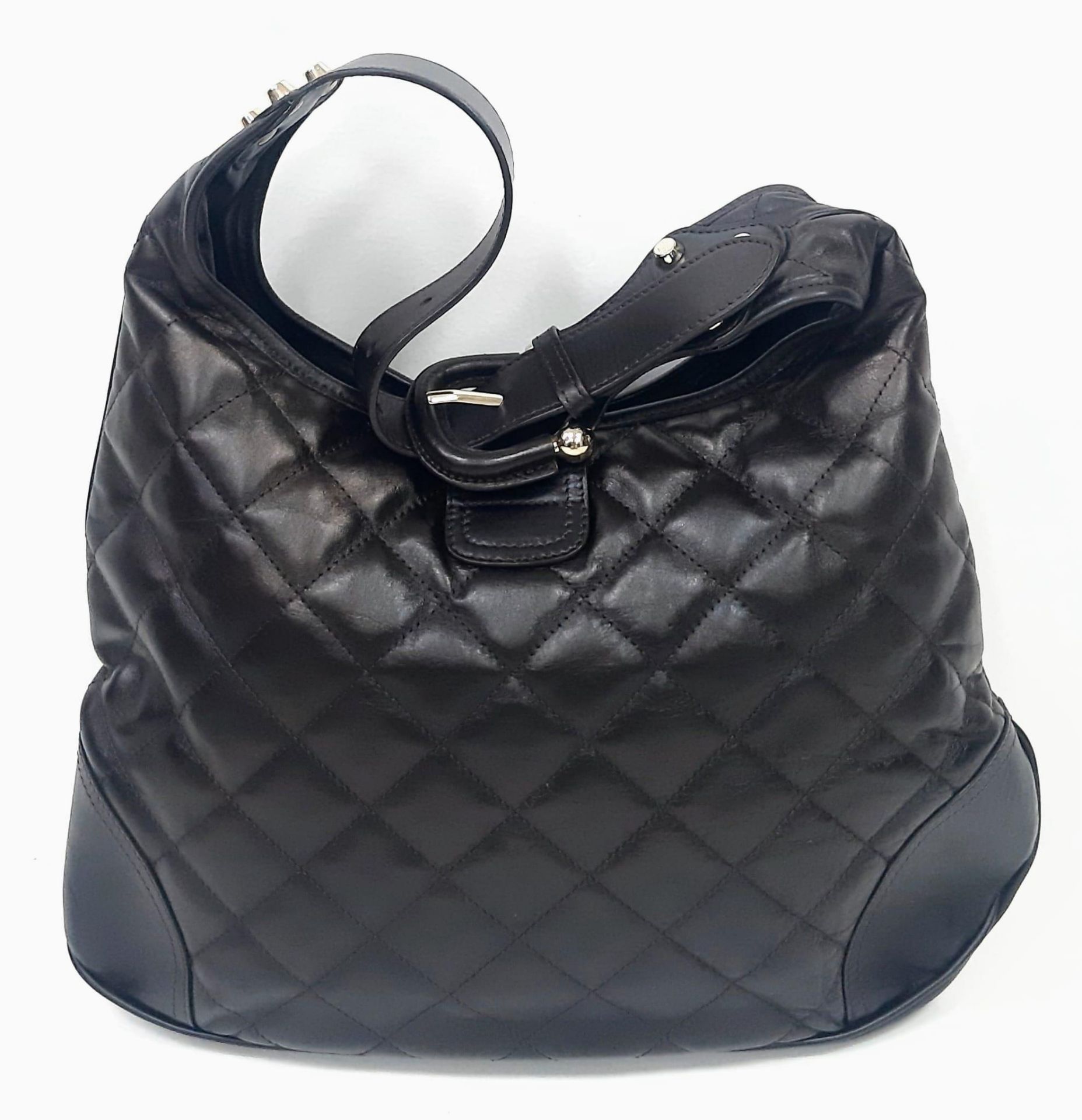 90's Vintage Burberry 'Brooke' Dark Brown Handbag. Quilted design, leather lock and key, gold-tone - Image 2 of 11