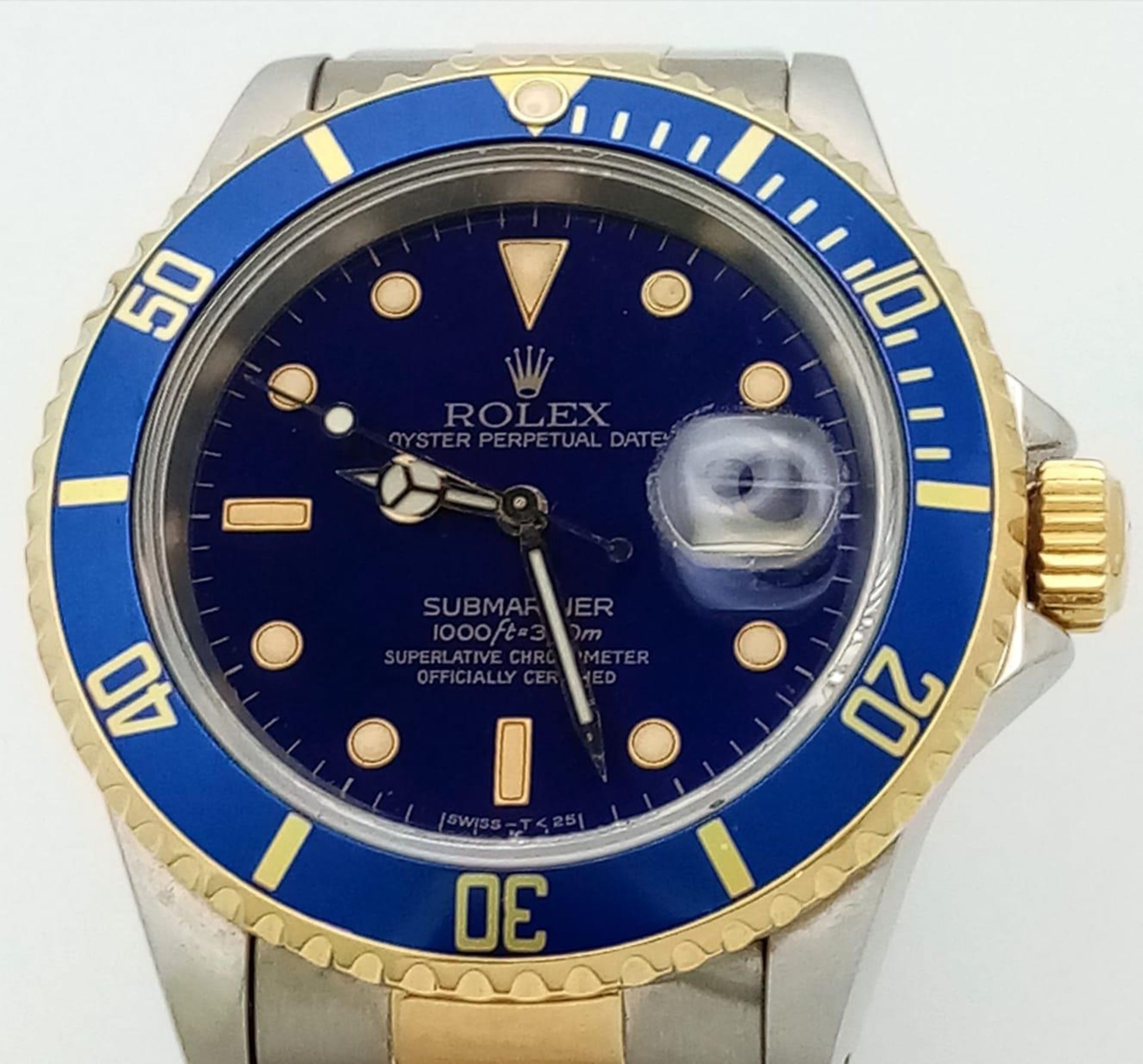 A Classic Rolex Bi-Metal Submariner Gents Watch. Bi-metal bracelet and case - 40mm. Midnight blue - Bild 8 aus 17