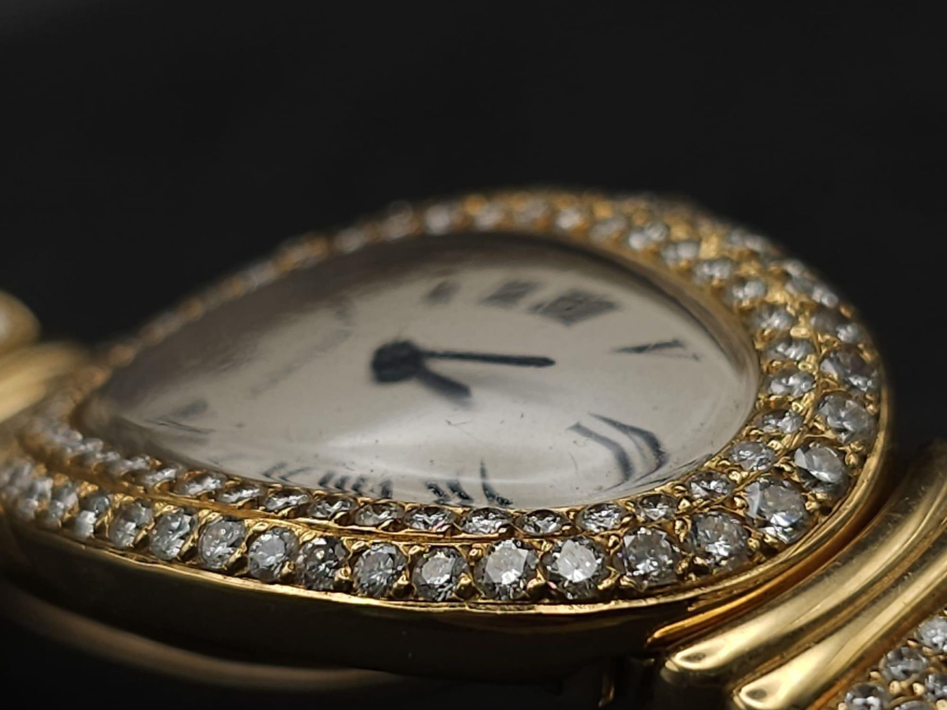 A Cartier Paris 18k Gold and Diamond Ladies Watch. 18k gold and diamond encrusted bracelet and - Bild 10 aus 29