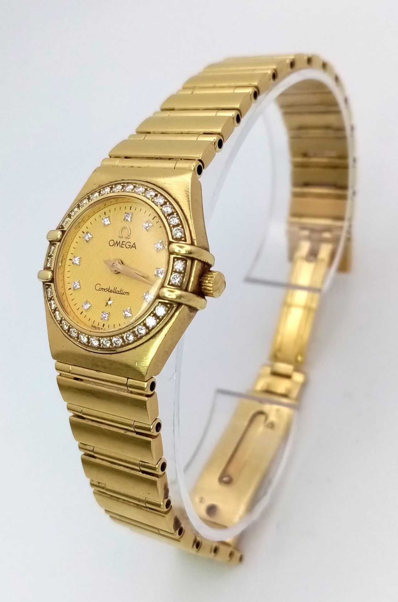 An Omega 18K Yellow Gold Constellation Ladies Watch. 18K gold bracelet and case - 23mm. Gold tone - Bild 3 aus 15