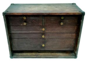 Antique Watchmakers or Jewellers Wooden Work Box. 7 drawers with original felt bottom, all drawers