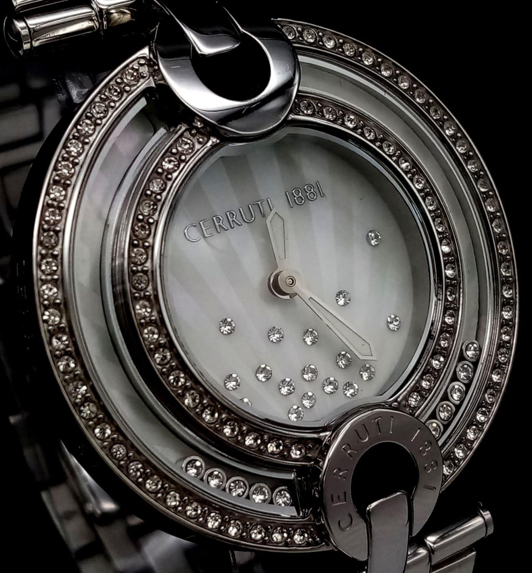 A fabulous, Italian designed, CERRUTI 1881 watch with floating “Happy diamonds” (synthetic). Case - Bild 6 aus 27