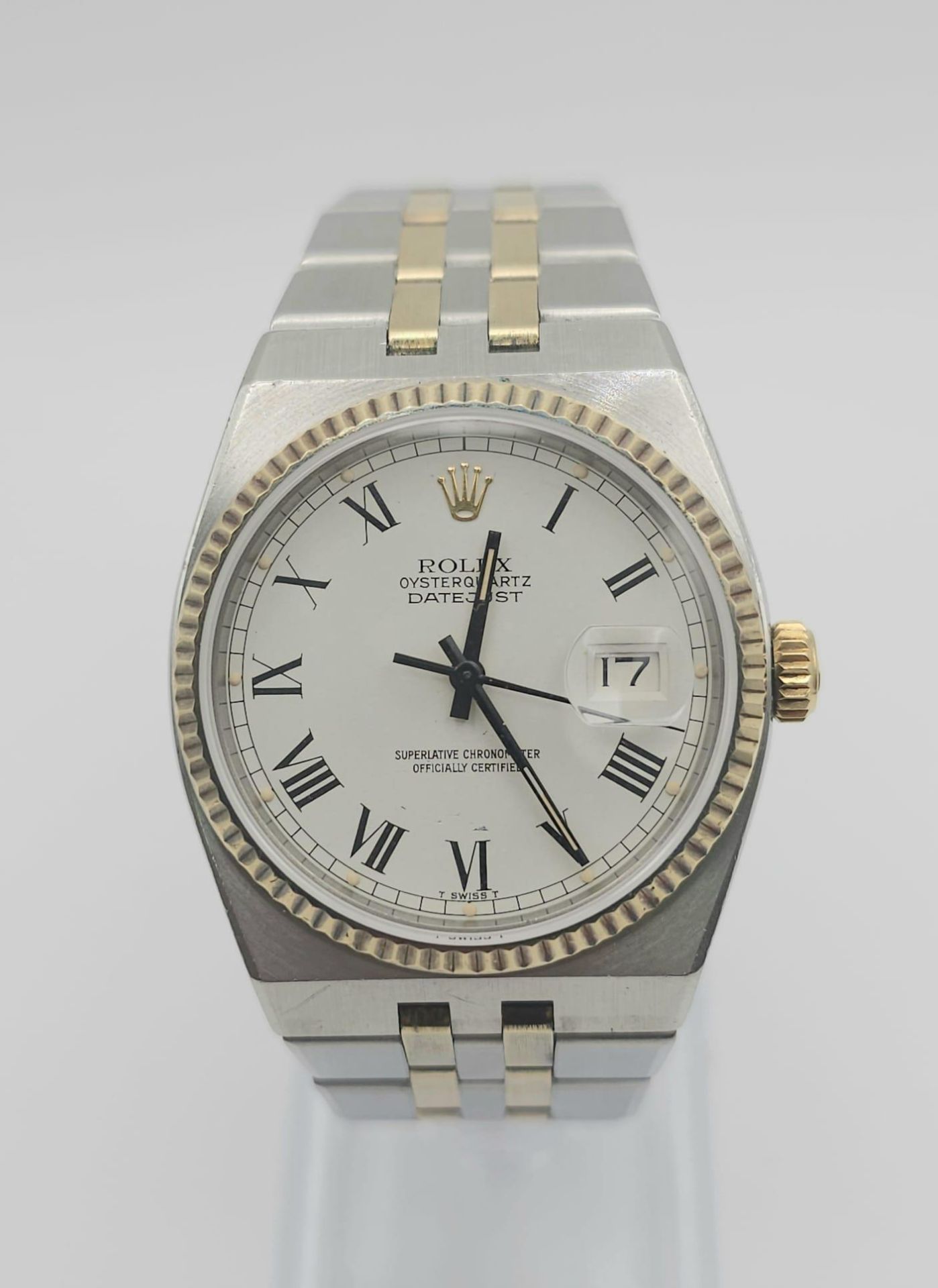 A Rare Bi-Metal Rolex Oyster Quartz Datejust Gents Watch. Gold and stainless steel bracelet and case - Image 3 of 21