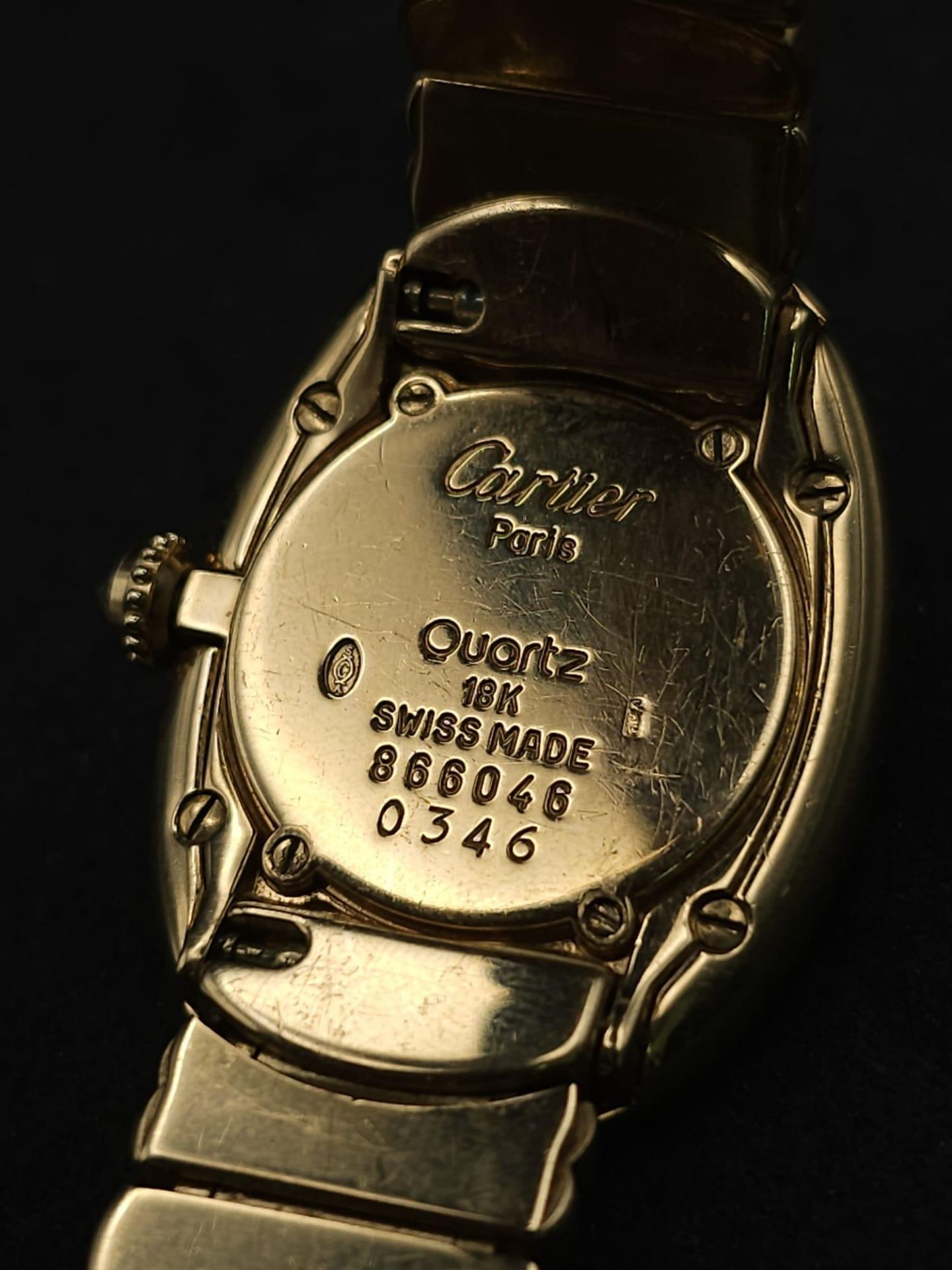A Cartier Paris 18k Gold and Diamond Ladies Watch. 18k gold and diamond encrusted bracelet and - Bild 23 aus 29