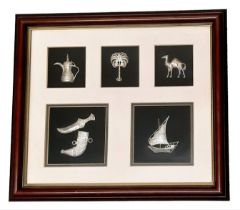 A vintage 925 silver framed Arabian miniature collection. 6 lovely miniatures nicely presented.