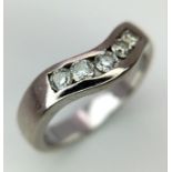 An 18K White Gold Five Stone Diamond Ring. 0.25ctw. Size M. 5.65g total weight. Ref: 14436