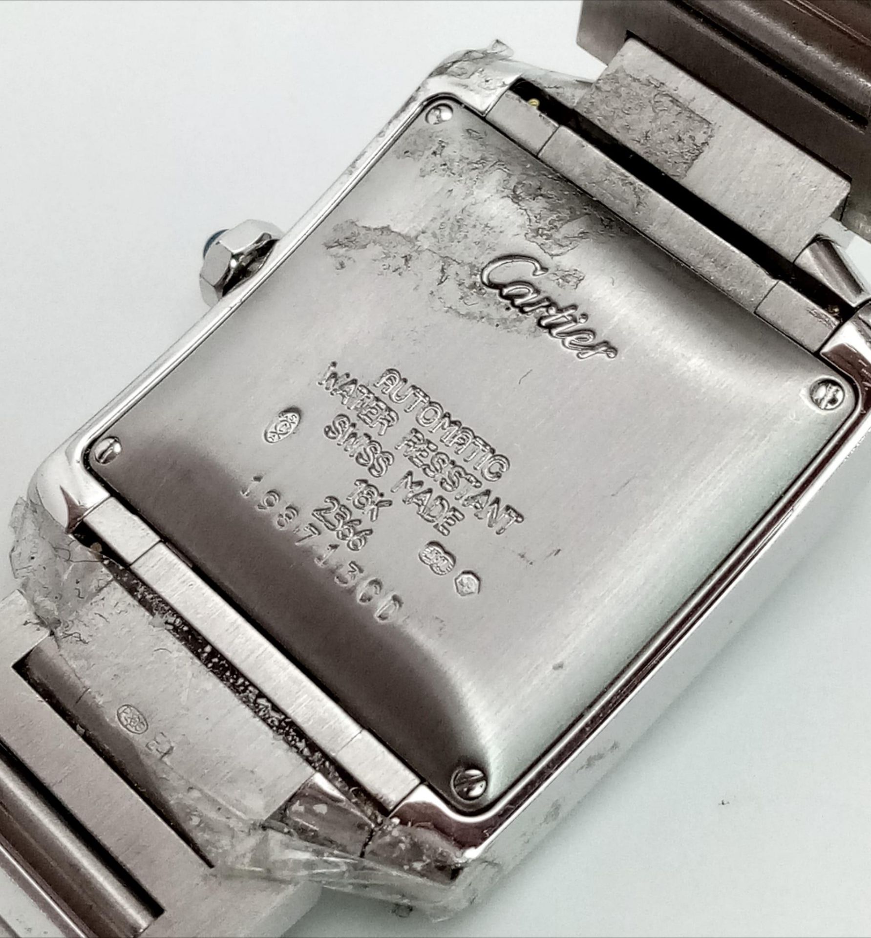 An 18K White Gold Cartier Francaise Tank Automatic Gents Watch. 18k gold bracelet and case - 28mm - Bild 11 aus 13