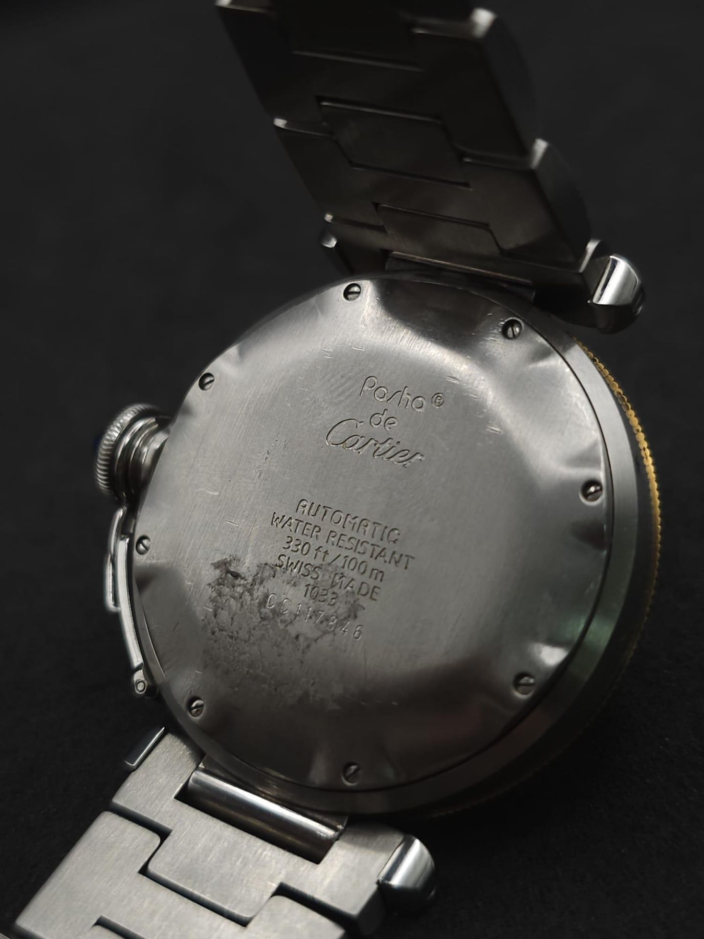 A Cartier de Pasha Automatic Gents Watch. Stainless steel bracelet and case - 38mm. Cream dial - Bild 21 aus 23