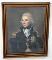 An Antique Gilt Framed Portrait of Lord Nelson. 75 x 60cm.