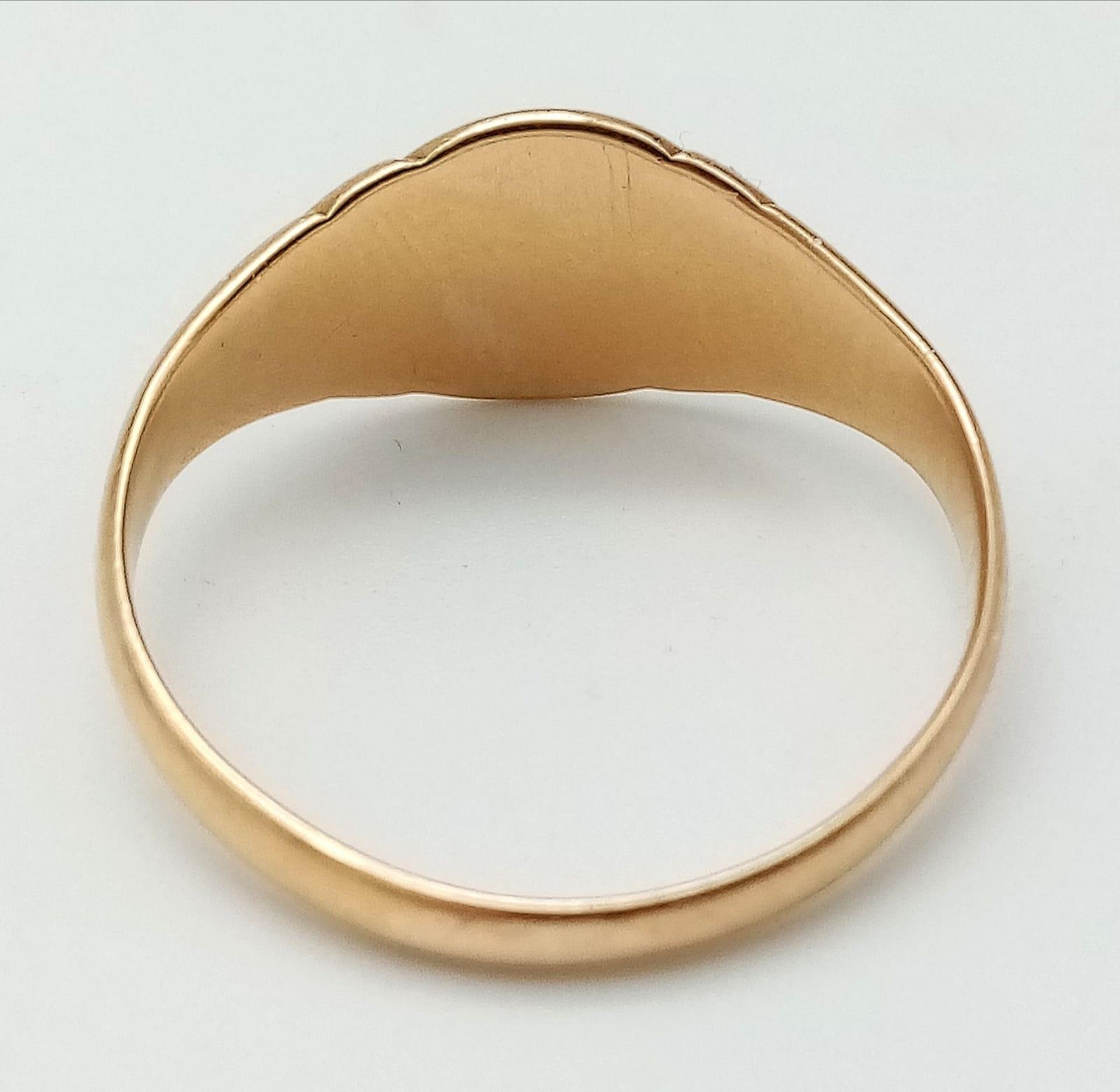 A Vintage 18K Yellow Gold Signet Ring. Size T/U. 4.32g weight. - Bild 5 aus 11