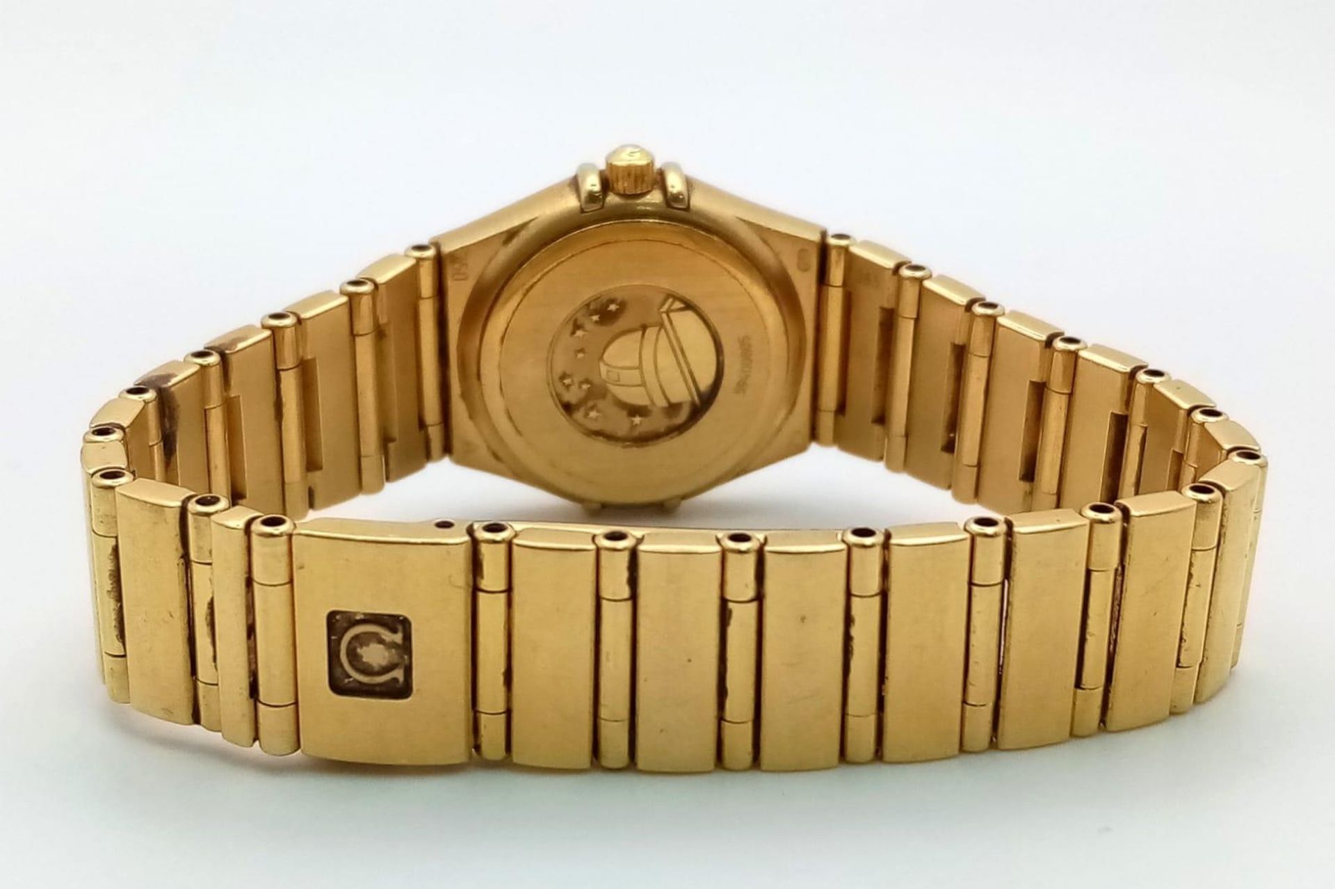 An Omega 18K Yellow Gold Constellation Ladies Watch. 18K gold bracelet and case - 23mm. Gold tone - Bild 14 aus 15