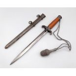 3rd Reich Officers Heer (Army) Dagger. Maker: Horster. Pumpkin coloured handle and knot.