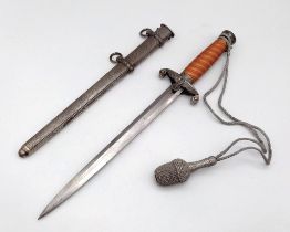 3rd Reich Officers Heer (Army) Dagger. Maker: Horster. Pumpkin coloured handle and knot.