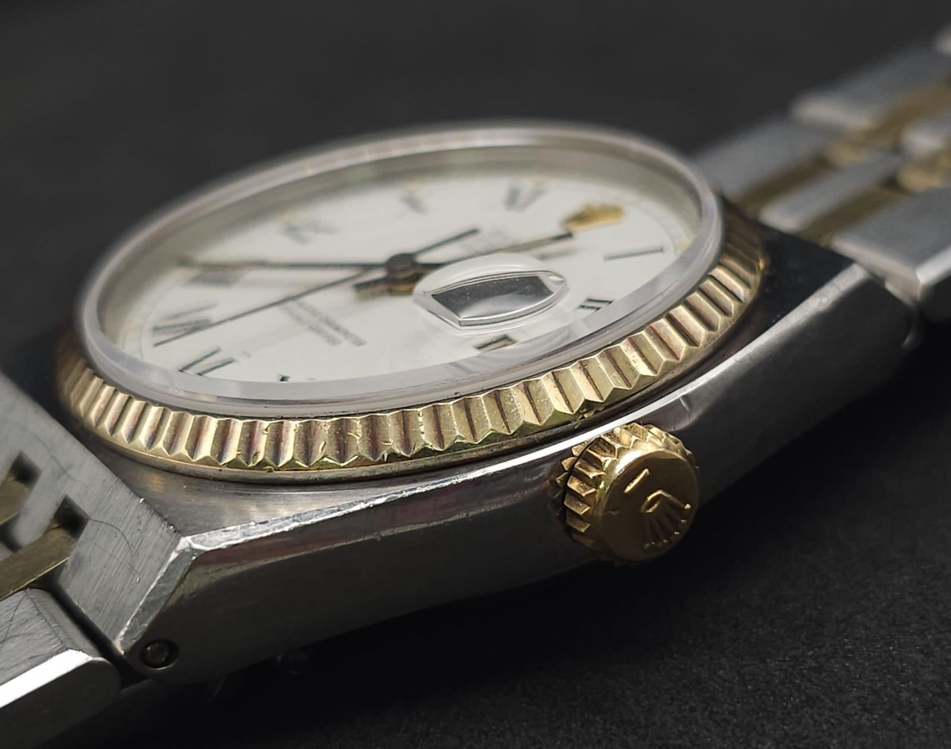 A Rare Bi-Metal Rolex Oyster Quartz Datejust Gents Watch. Gold and stainless steel bracelet and case - Image 21 of 21