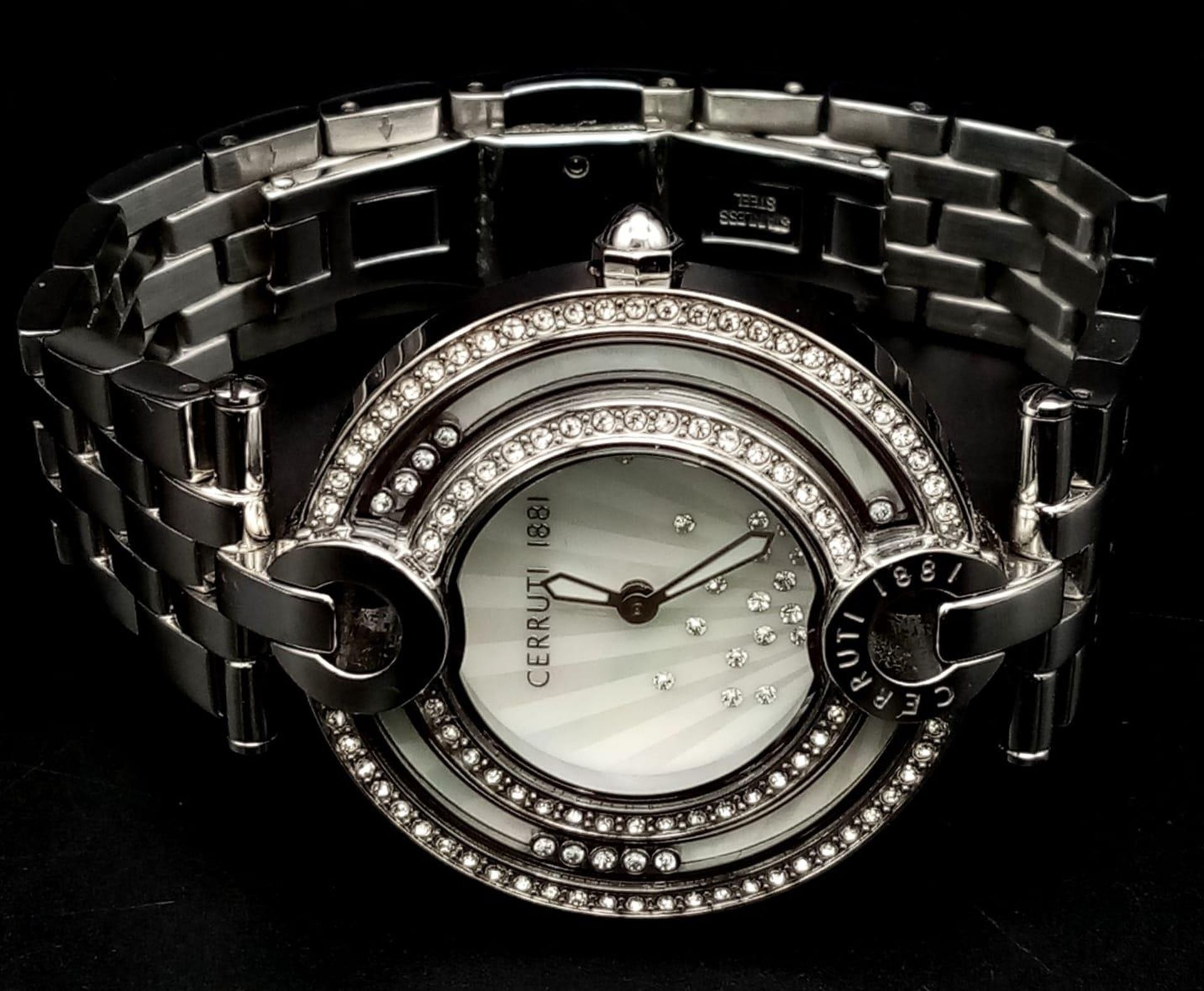 A fabulous, Italian designed, CERRUTI 1881 watch with floating “Happy diamonds” (synthetic). Case - Bild 5 aus 27