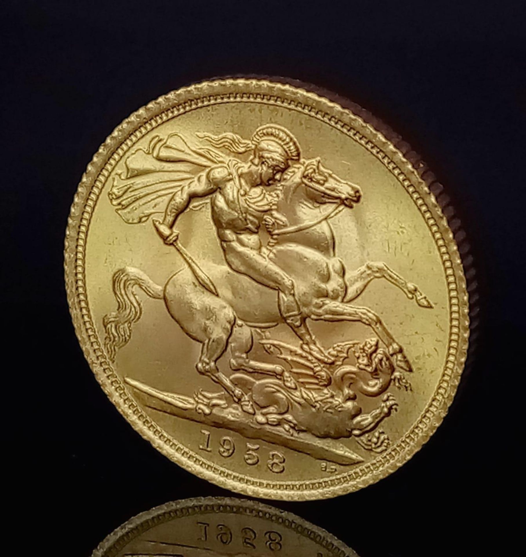 A 1958 Queen Elizabeth II 22K Gold Full Sovereign. EF/UNC.