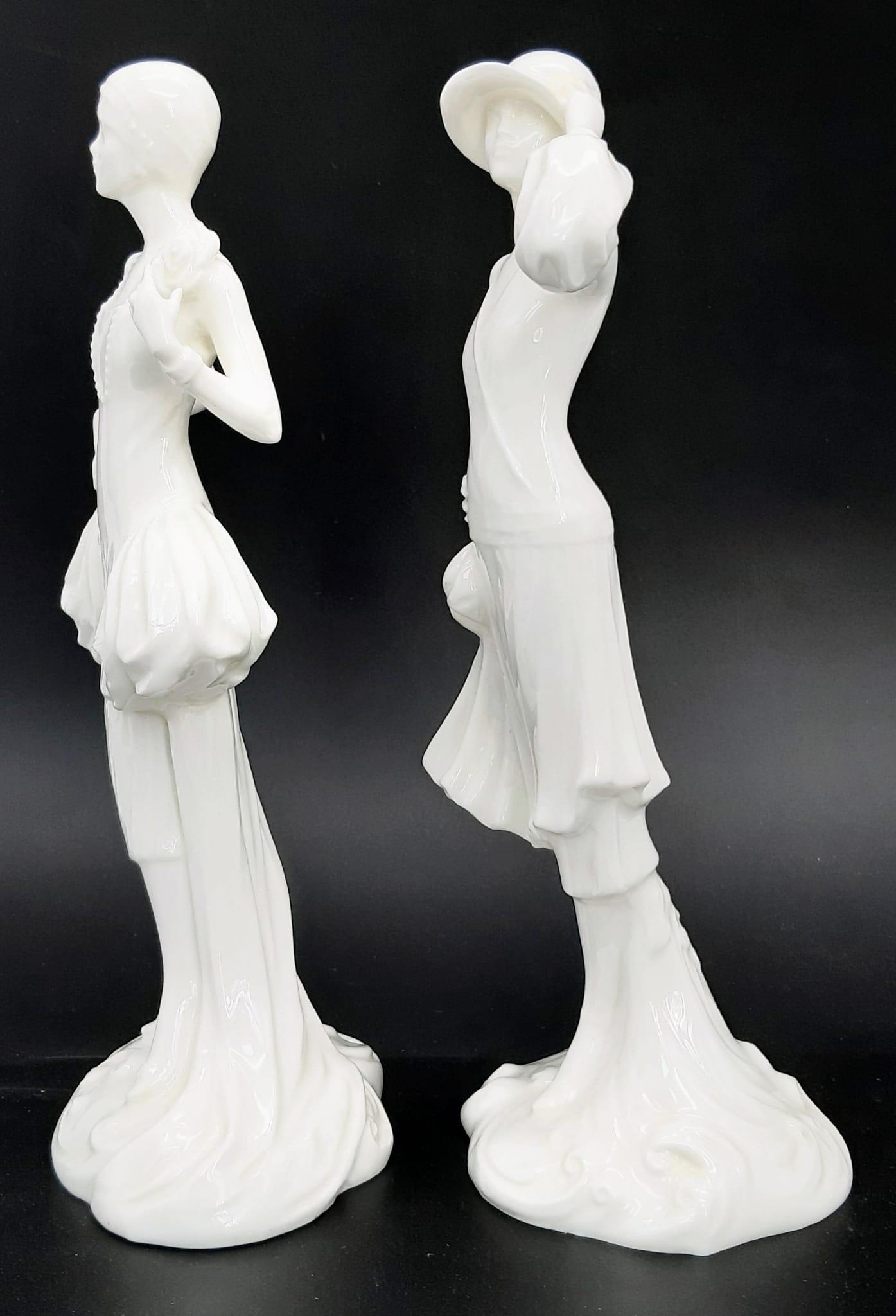 A pair of Royal Worcester bone china figurines, Annie and Kitty, from the 1920's Vogue Collection, - Image 2 of 5