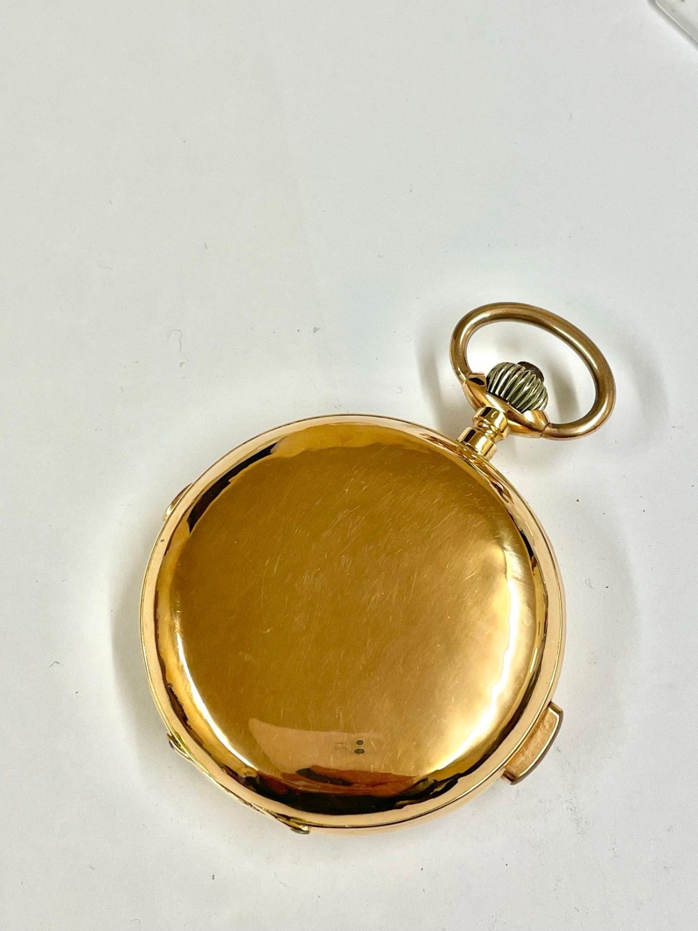 18ct Gold Full Hunter Quarter Repeater Pocket Watch , 55mm case , total weight 107.4g . Dust cover - Image 5 of 5