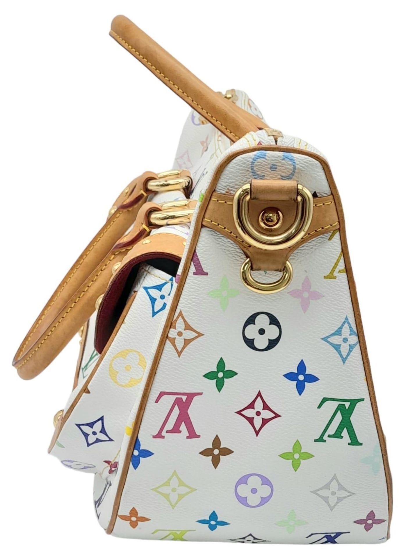Louis Vuitton Sologne White Multicolour Monogram Handbag. Quality leather throughout, gold toned - Image 2 of 9