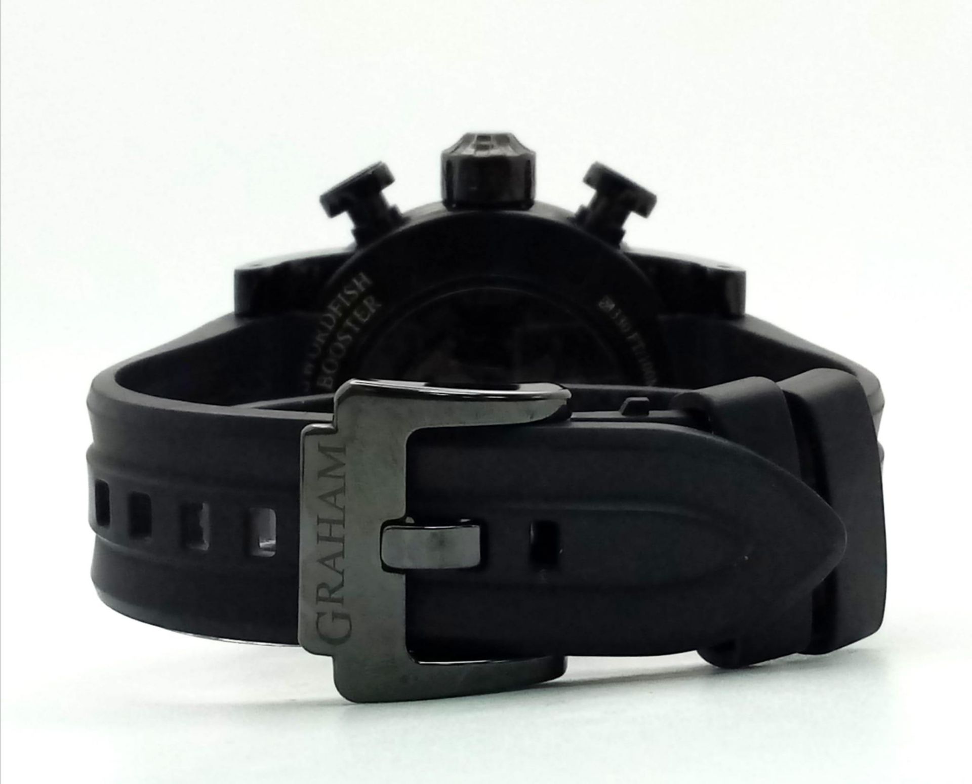 A Graham Swordfish Chronograph Automatic Gents Watch. Black rubber strap. rubber and steel case - - Bild 13 aus 13