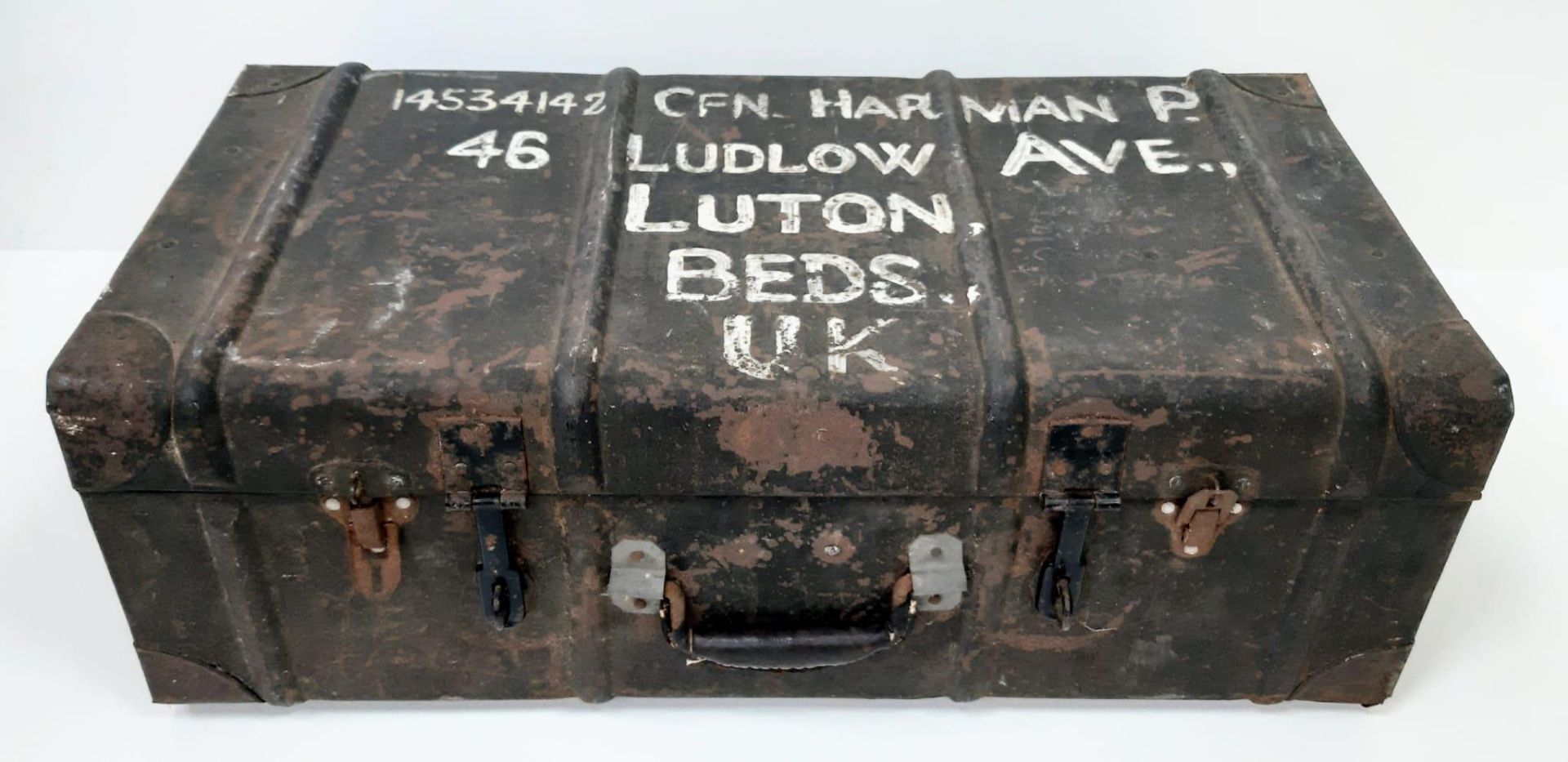 A 1920-30's British Serviceman's personal metal suitcase. This unique suitcase belonged to
