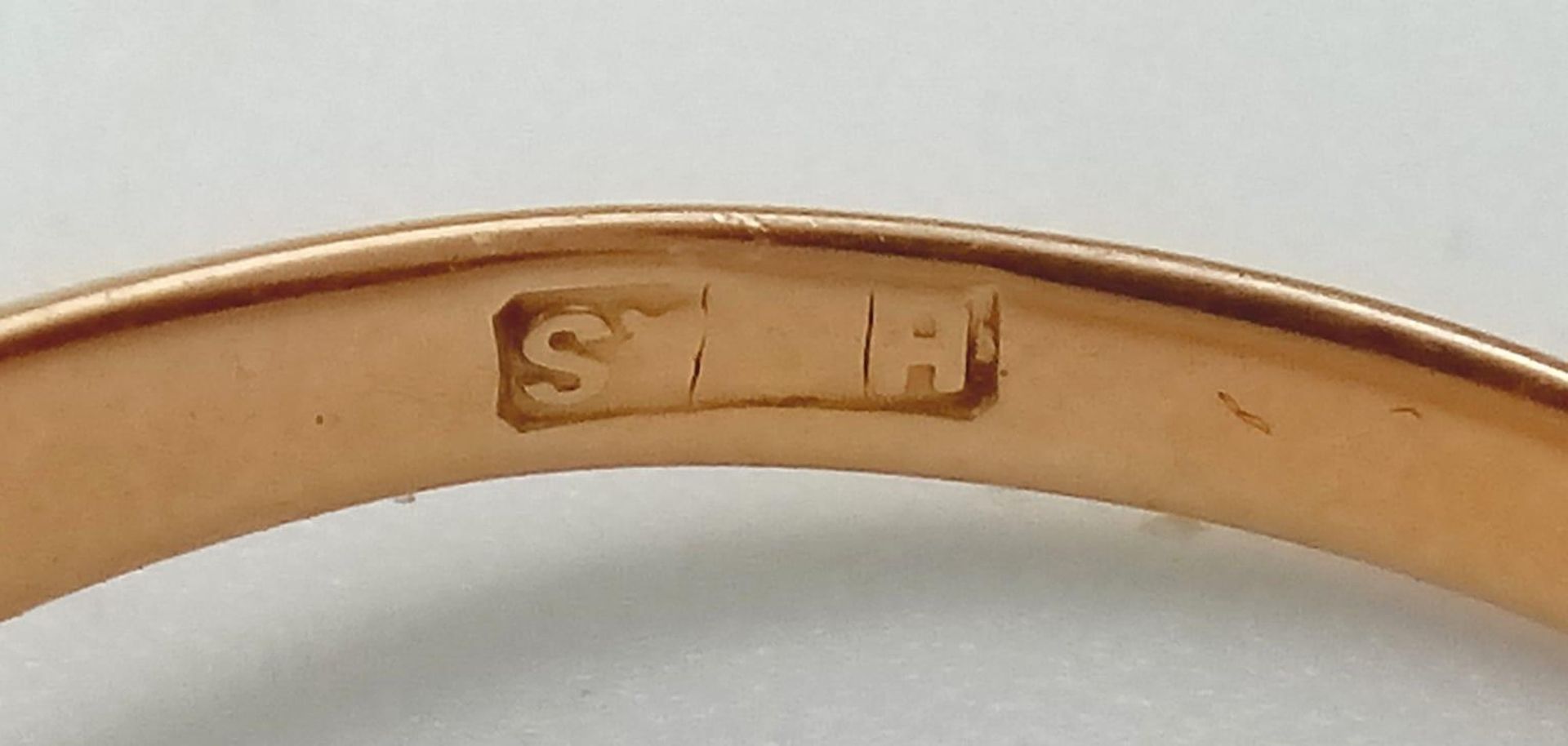 A Vintage 18K Yellow Gold Signet Ring. Size T/U. 4.32g weight. - Bild 9 aus 11